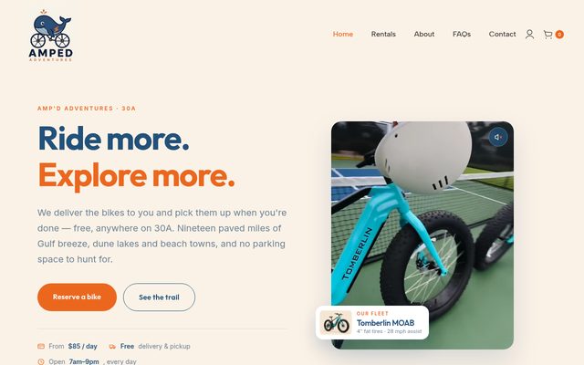 Amped Adventures 30A website