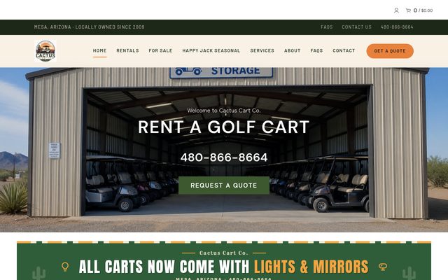 Cactus Cart Co. website