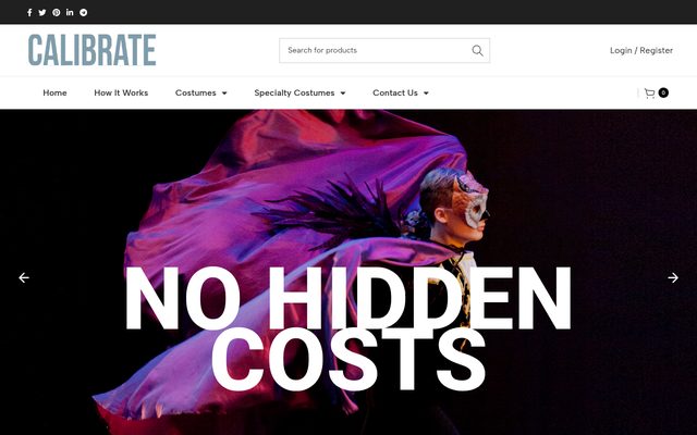 Calibrate Costumes website