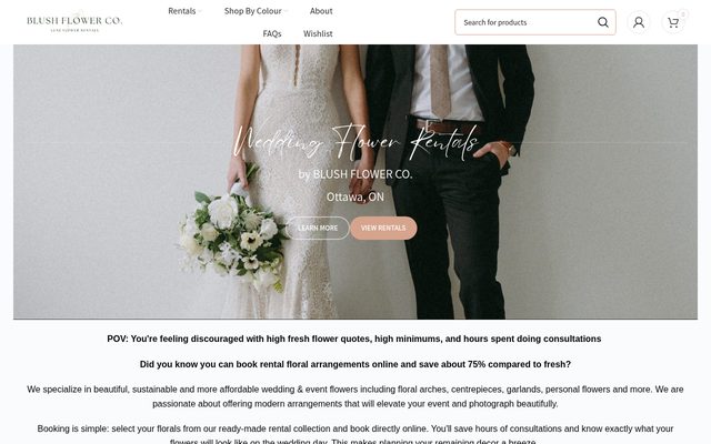 Blush Flower Co. website