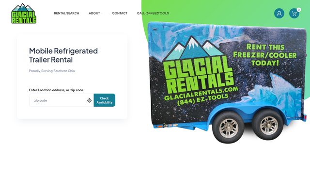 Glacial Rentals website
