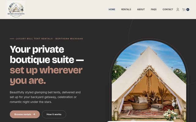 Grand Canvas Suites website