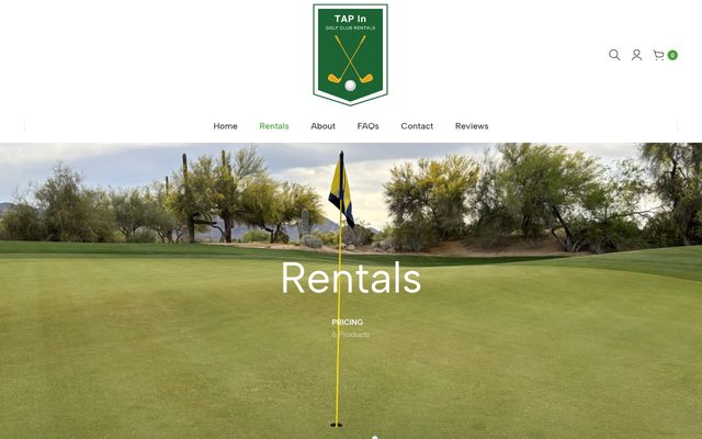 Tap In Golf Club Rentals website