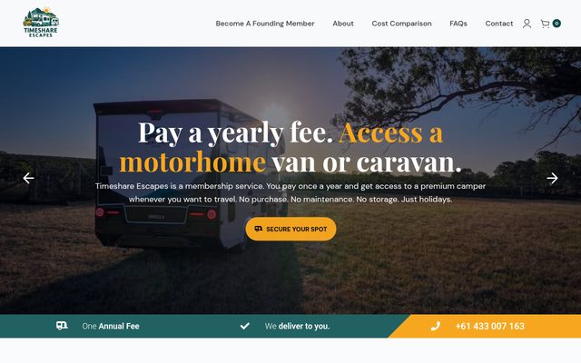 Timeshare Escapes website