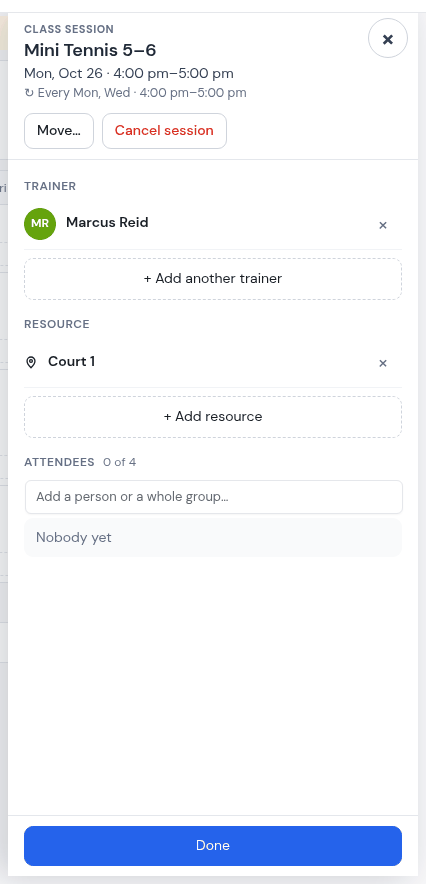 Give the group its court