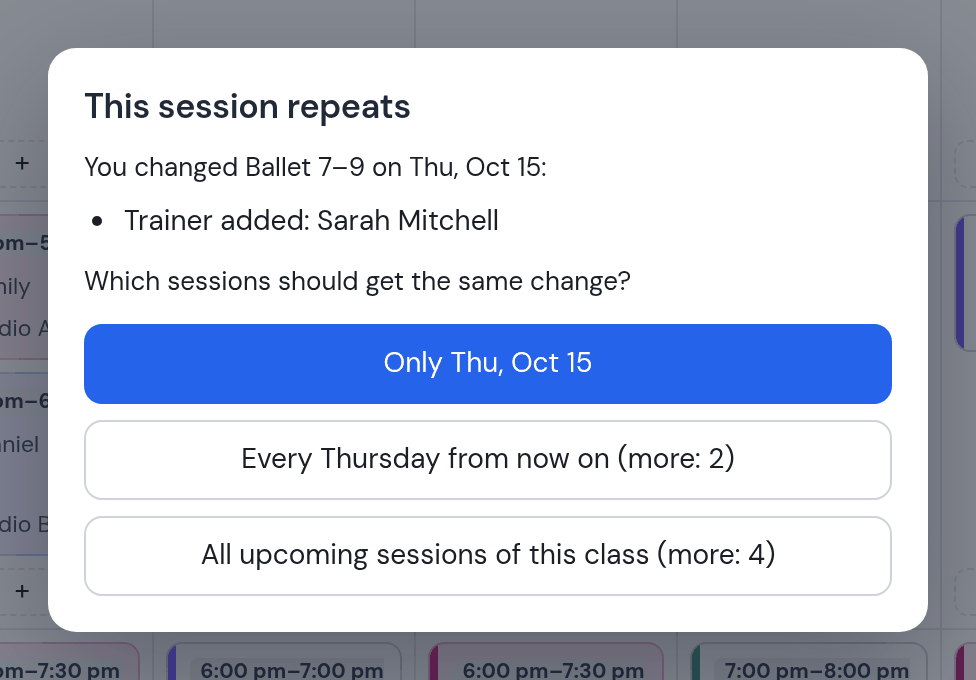 The question: only Thursday, October 15, or every week