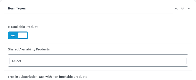 Item Types box on the product with Is Bookable Product switched to Yes