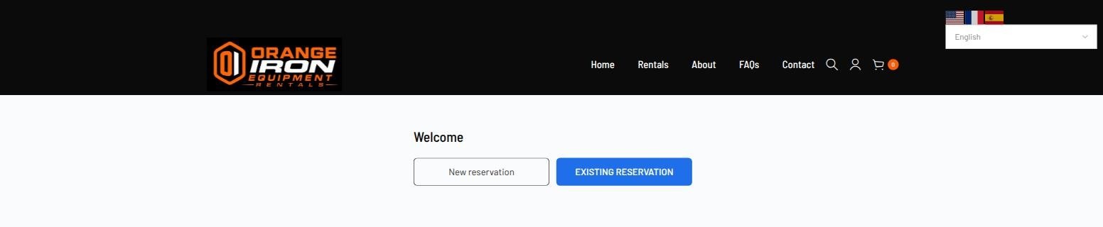 Yard check-in page offering New reservation and Existing reservation