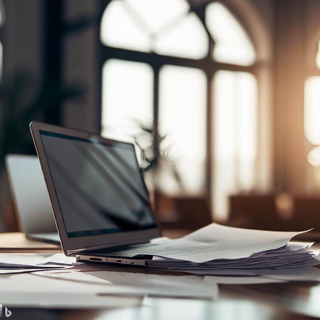 A laptop with a rental contract