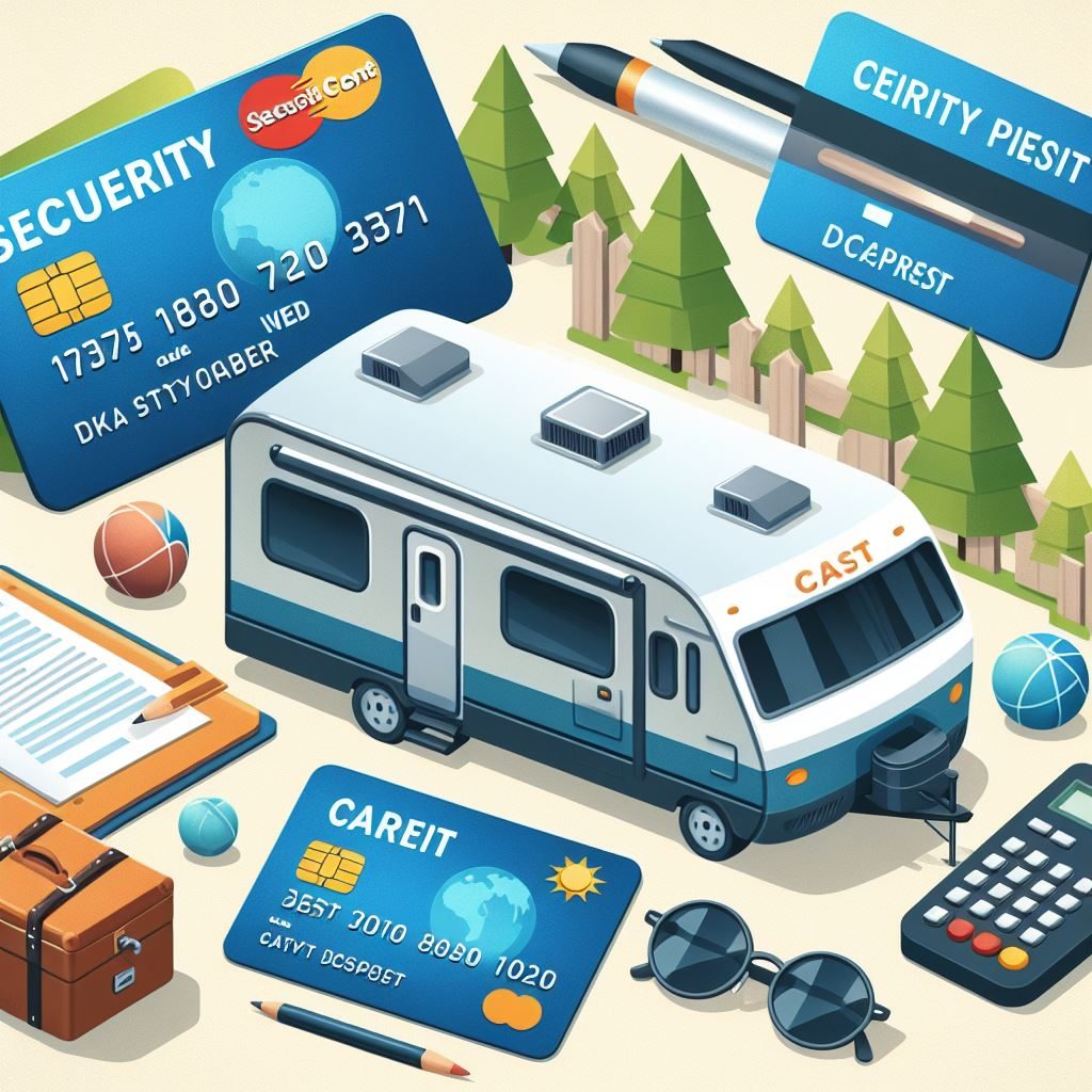 credit cards, calculator, and an RV