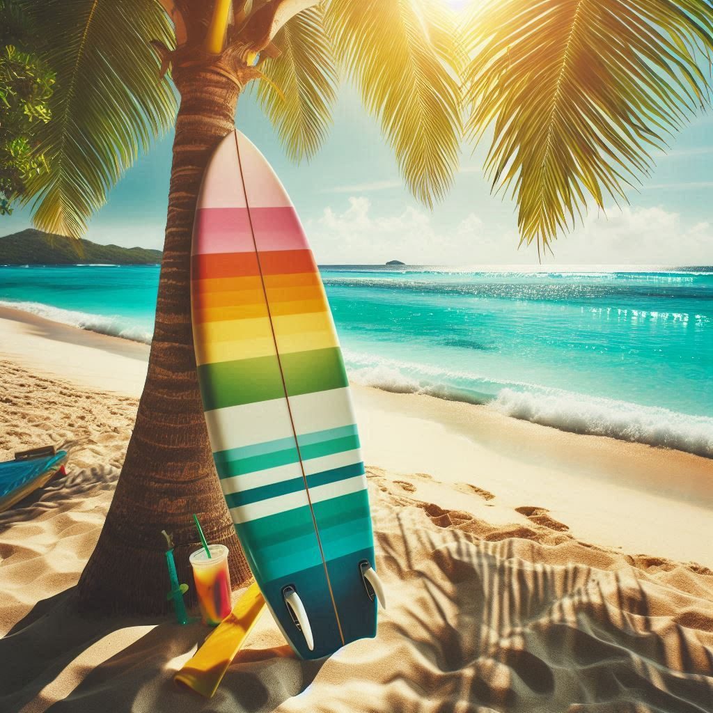 surfboard on the beach
