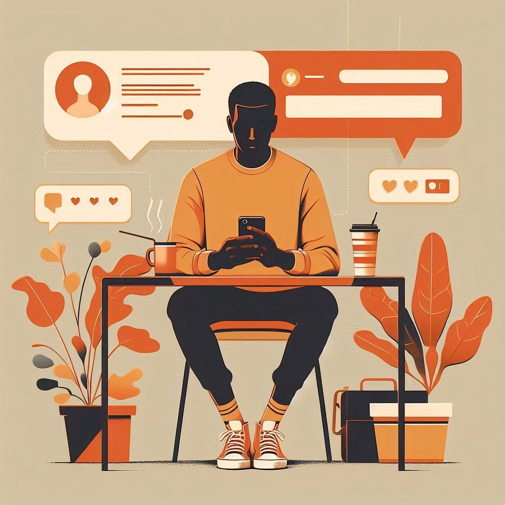 A guy using a smartphone