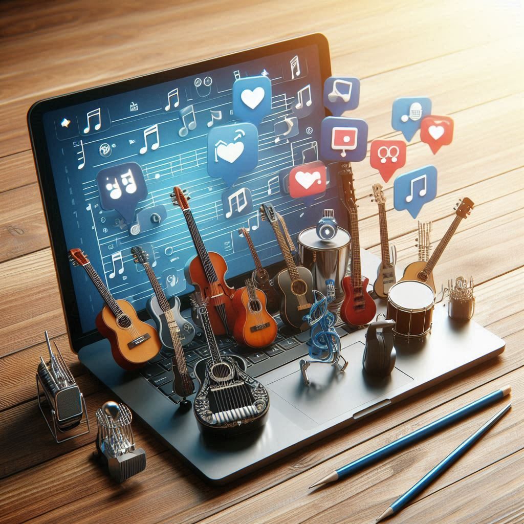 Musical instruments on social media
