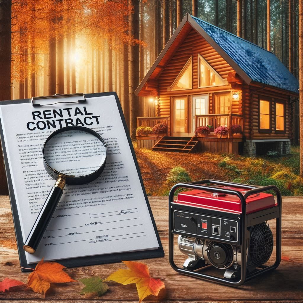 A rental contract next to a generator