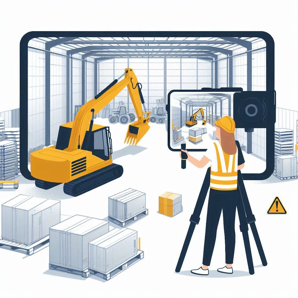 A construction equipment warehouse