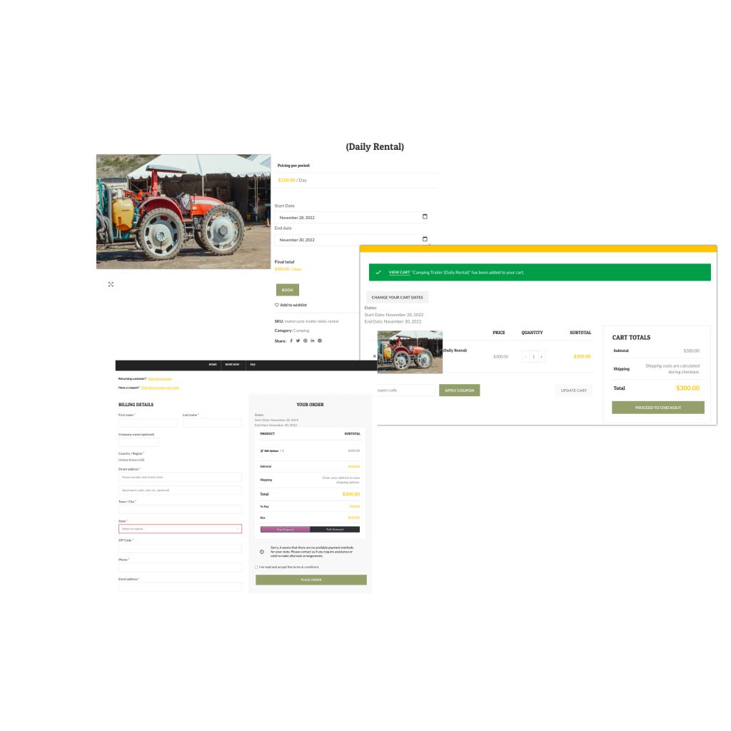 Gardening equipment rental software
