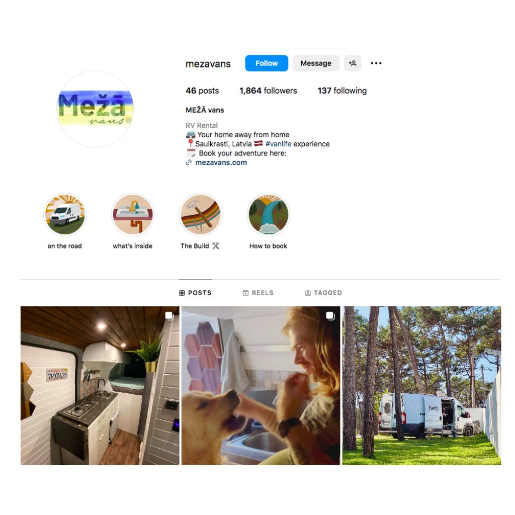 Meza Vans homepage