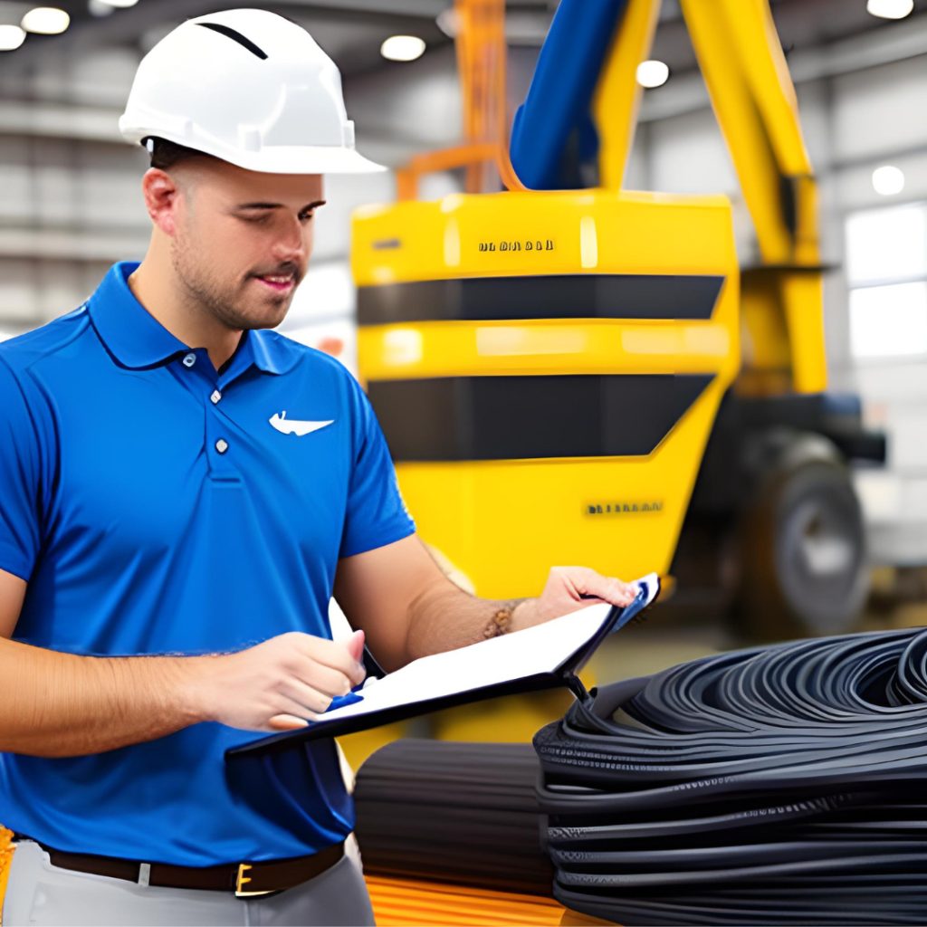 A man inspecting rental equipment