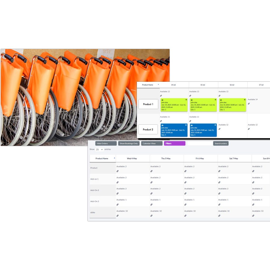 Inventory management system for wheelchair rentals