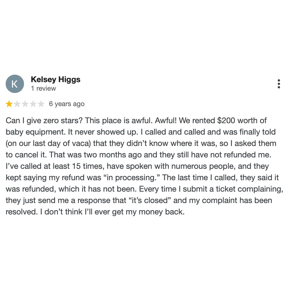baby gear rental business review