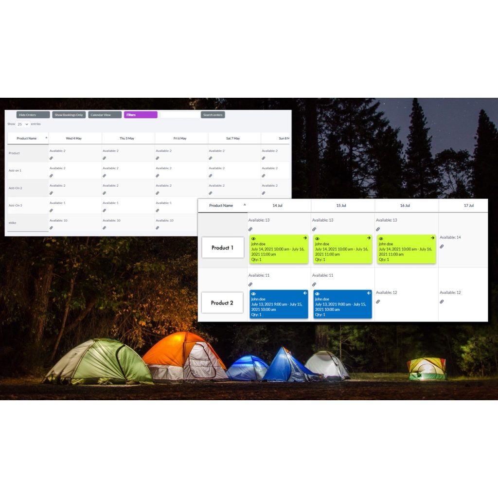 Camping inventory management system