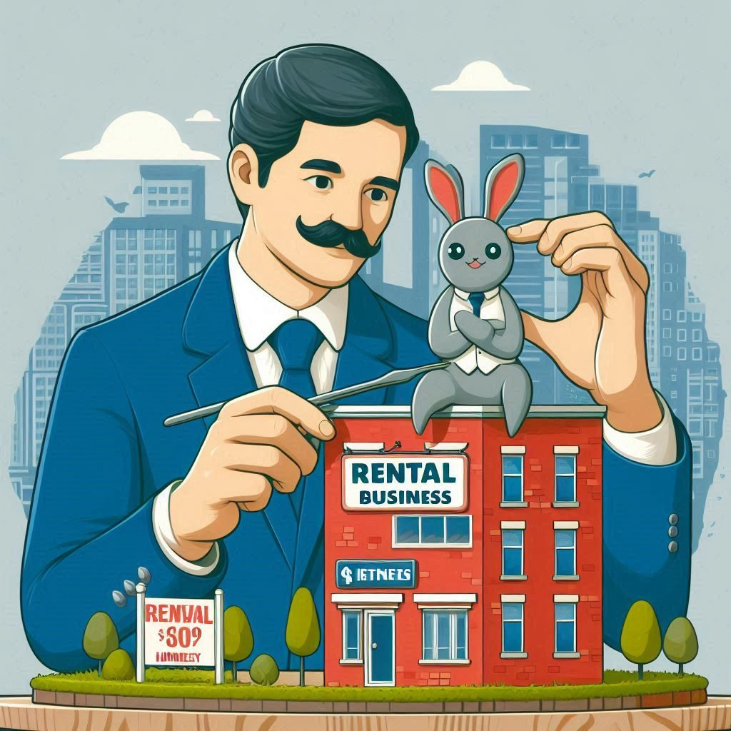 A guy setting up a rabbit meme
