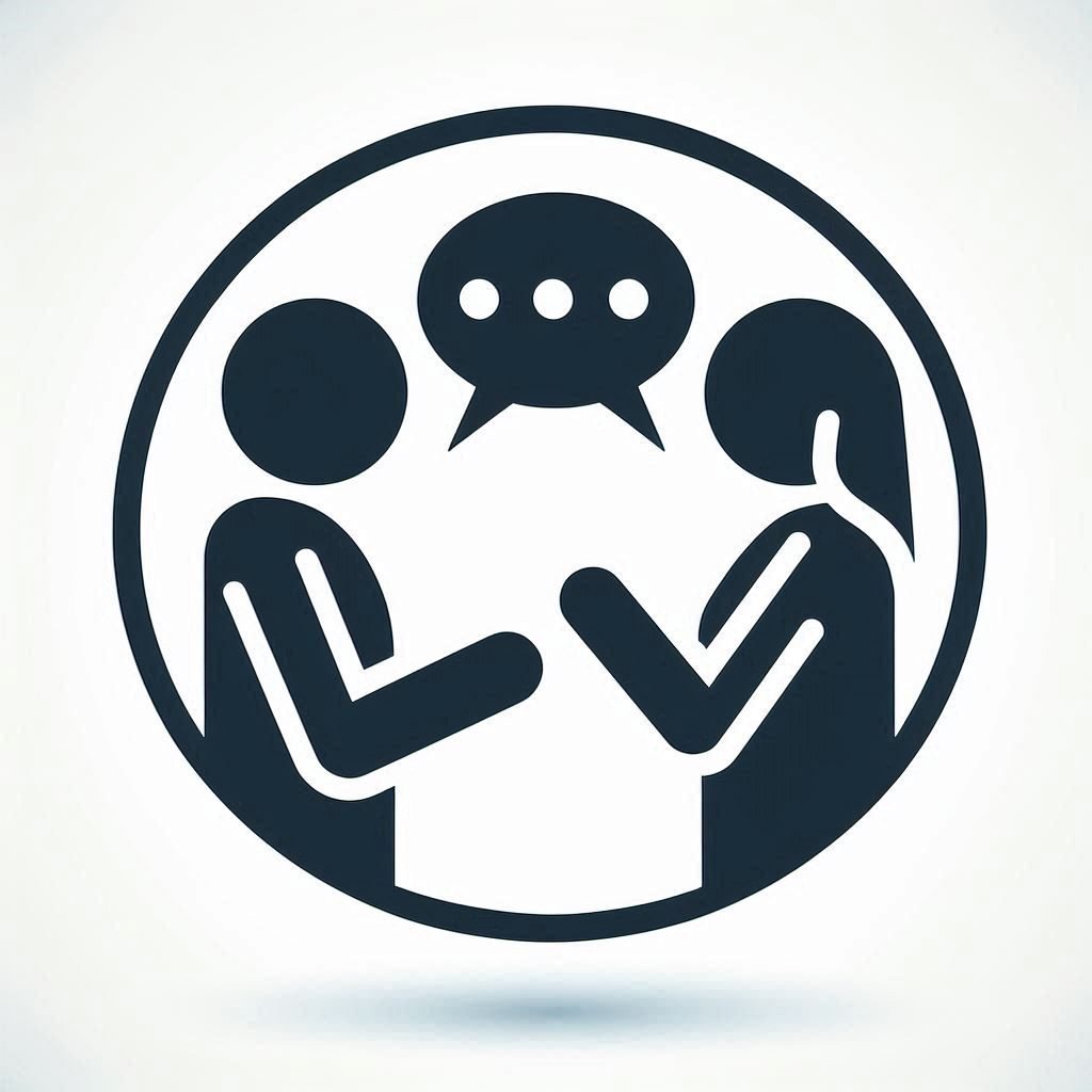 two people talking to each other