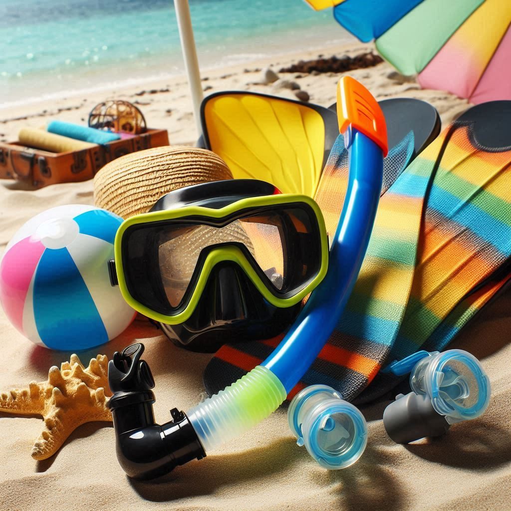 Snorkeling gear on the beach