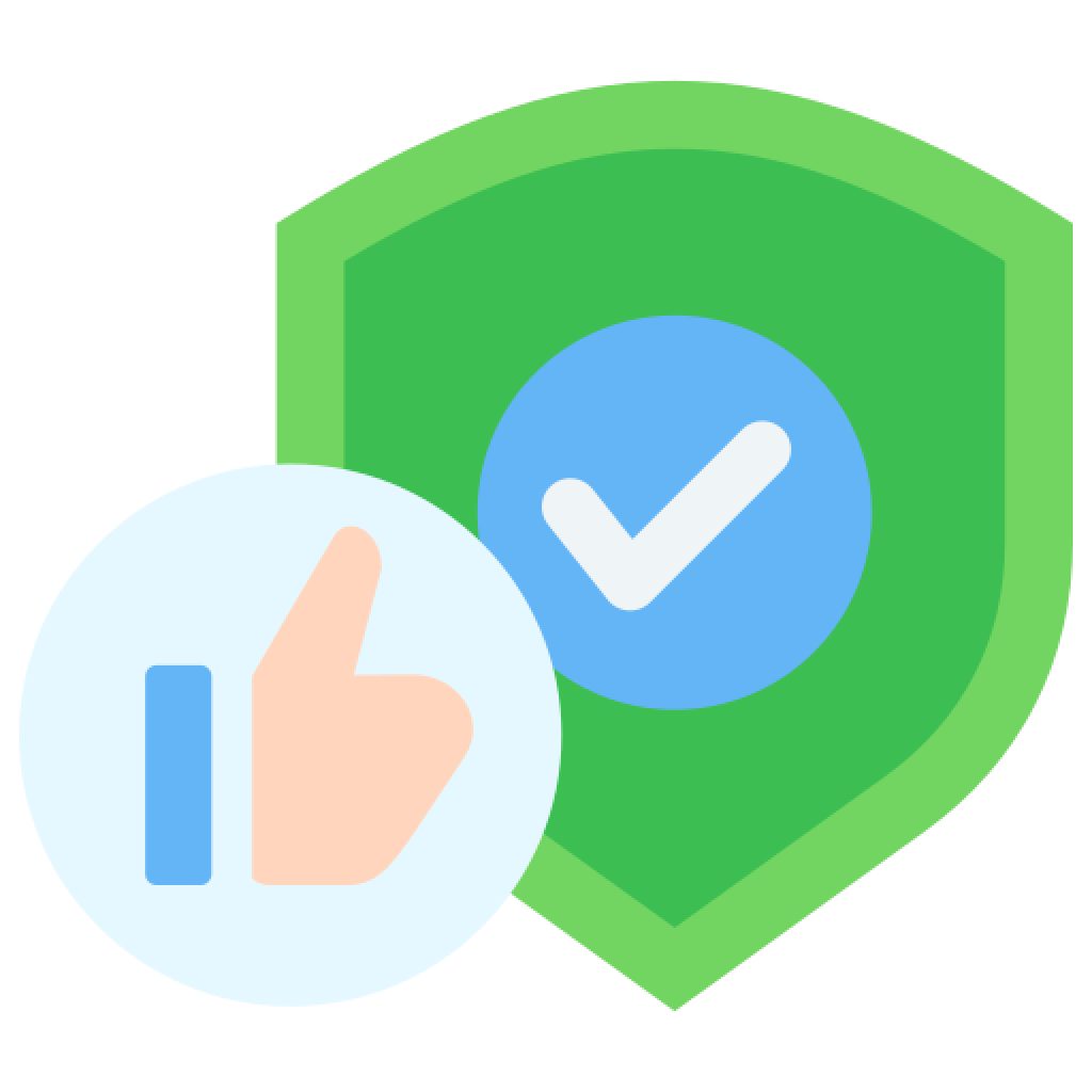 shield with thumbs up icon
