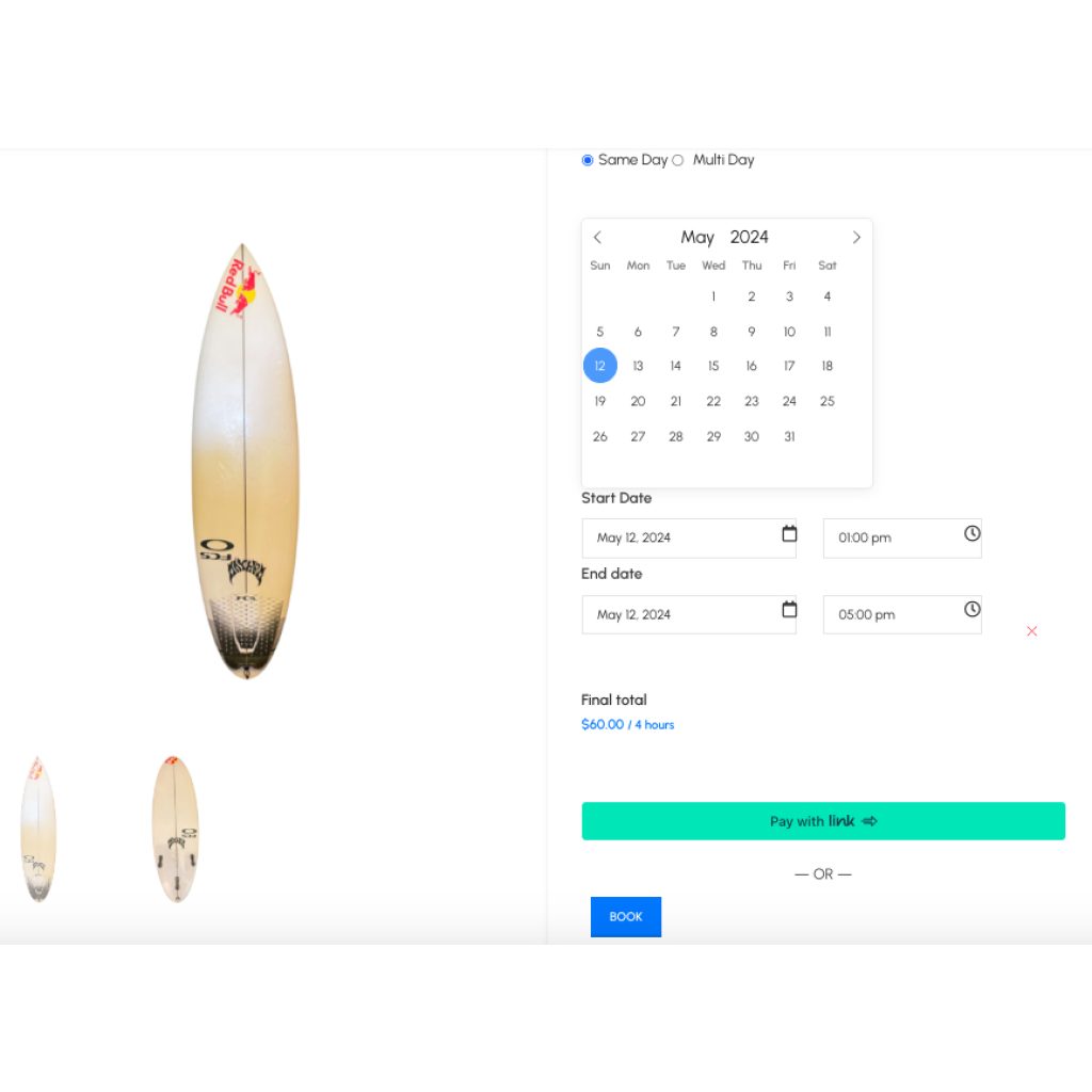 surfboard online booking