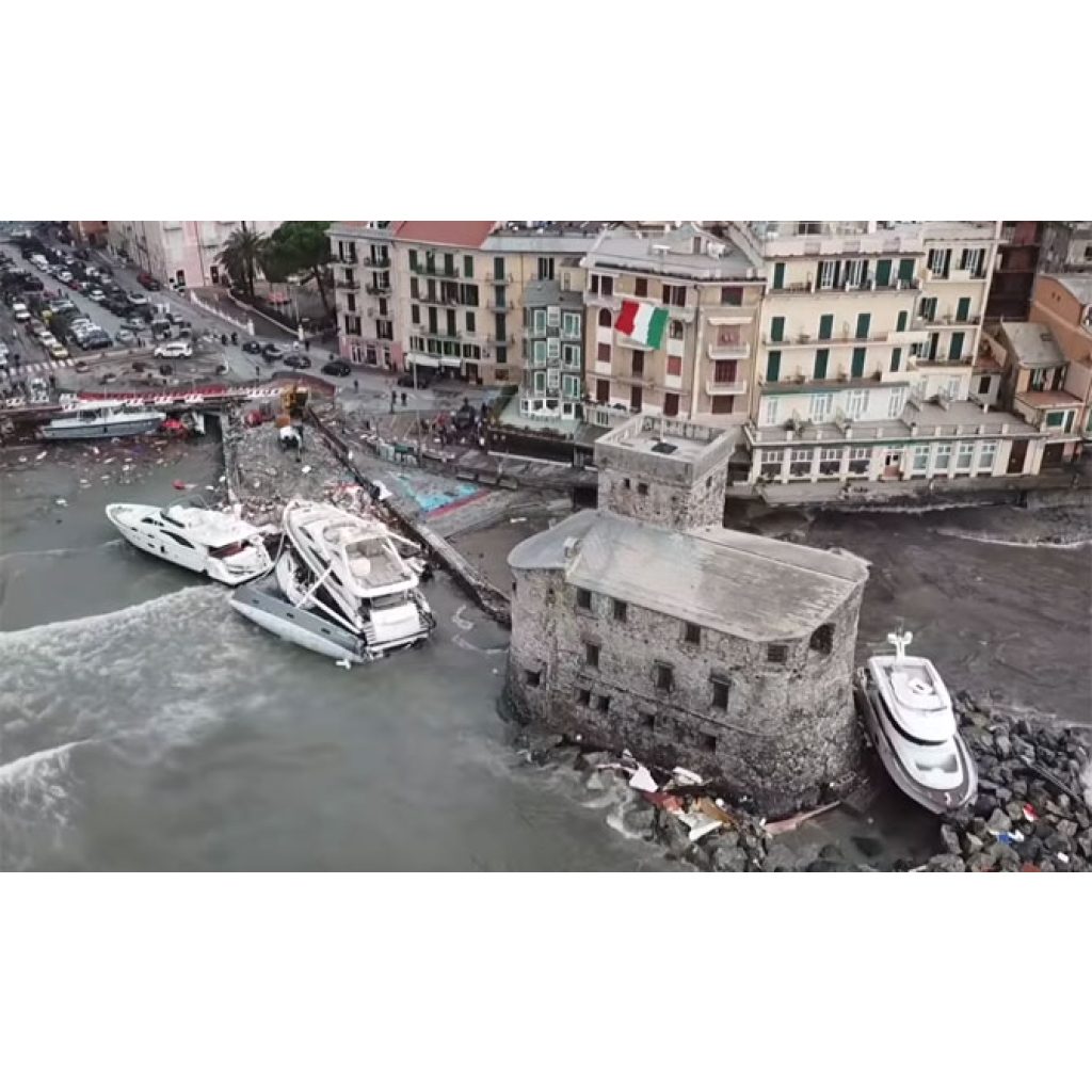 Damaged yachts in Italy